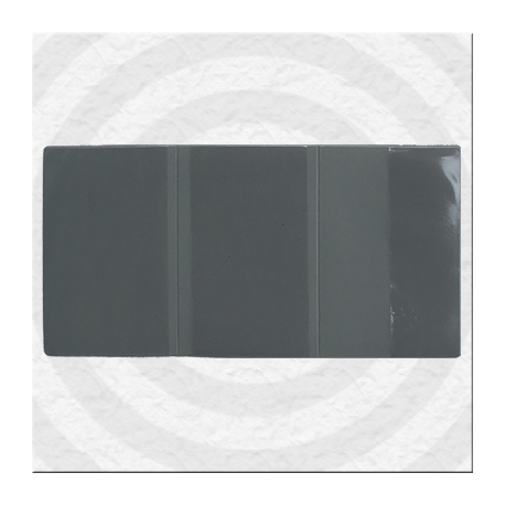 Porte-carte grise 3 volets pleins en gomme PVC de couleur