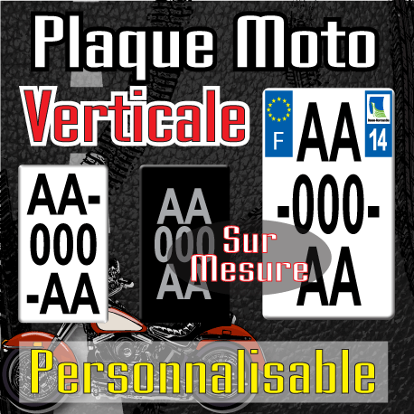 Plaque immatriculation Moto - Homologuée & Personnalisée