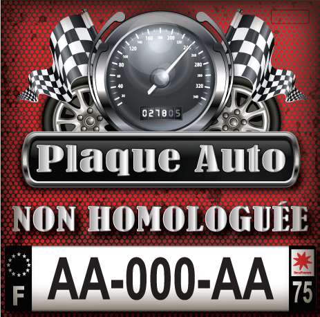 Sticker plaque immatriculation voiture ou moto personnalisé