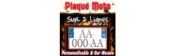 Plaque moto PLEXIGLAS®  format Carré (immatriculation sur 2 lignes)