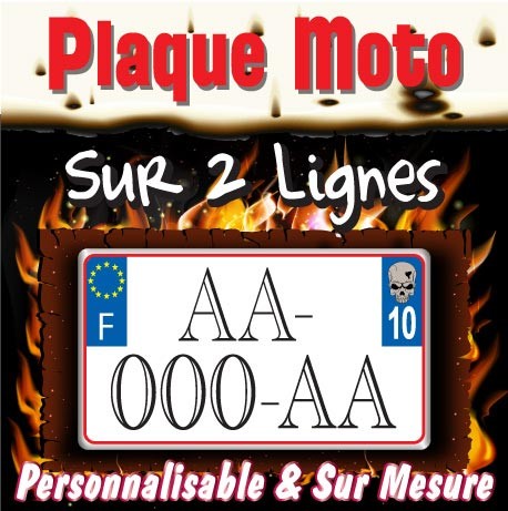 Plaque moto PLEXIGLAS® format Carré (immatriculation sur 2 lignes)
